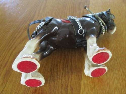 VINTAGE PORCELAIN CART HORSE