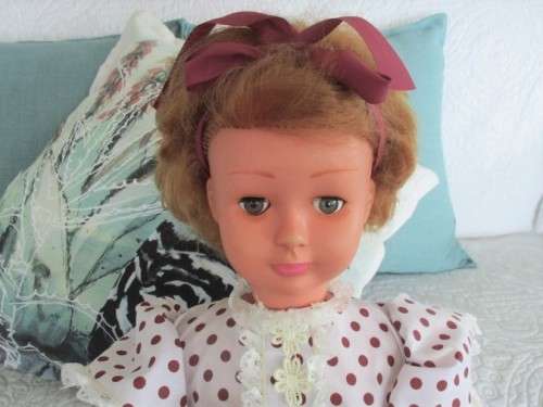 FOR NATASJA ONLY -  86CM TALL VINTAGE WALKING DOLL WITH OLD WOODEN WALKING MECHANISM