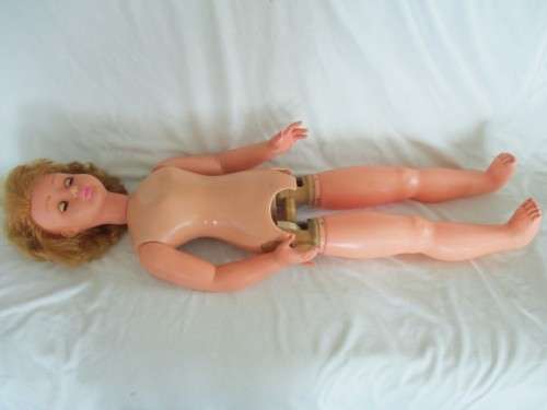 FOR NATASJA ONLY -  86CM TALL VINTAGE WALKING DOLL WITH OLD WOODEN WALKING MECHANISM