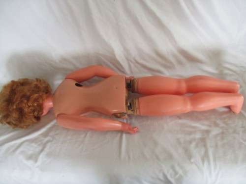 FOR NATASJA ONLY -  86CM TALL VINTAGE WALKING DOLL WITH OLD WOODEN WALKING MECHANISM