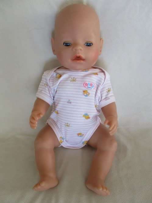 MORE BARGAINS -  42CM TALL ZAPF CREATIONS BABY BORN DOLL WITH BABY BORN BABY-GRO AND T-SHIRT