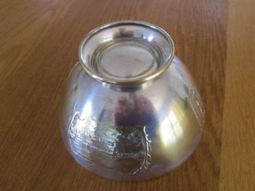 VINTAGE 1938 SILVER PLATE ON BRASS VOORTREKKER MONUMENT CENTENARY BOWL - MADE IN HOLLAND