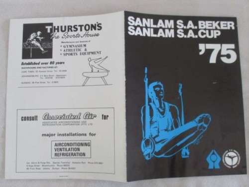 THREE VINTAGE 1970`s S.A. CUP GYMNASTICS SOUVENIR PROGRAMMES (COVER SKETCHES - ERNST DE JONG)