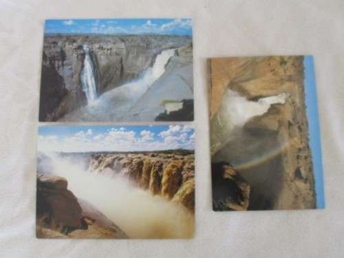 THREE POSTCARDS OF THE AUGRABIES FALLS NATIONAL PARK - UNUSED