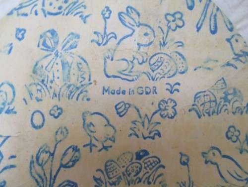 SOMETHING OLD & NOSTALGIC!! TWO VINTAGE PAPER MACHE EASTER EGGS MADE BY NESTLER IN THE ERSTWHILE GDR