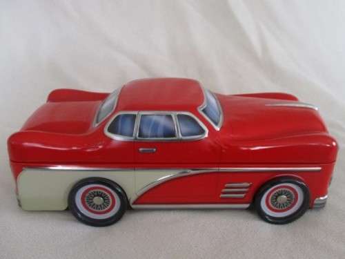 SWEETS/COOKIES TIN WITH VINTAGE CAR SHAPE