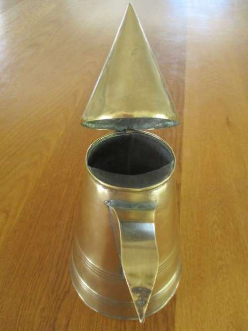 RELISTED  - ANTIQUE PERSIAN/OTTOMAN HAND WROUGHT BRASS COFFEE POT