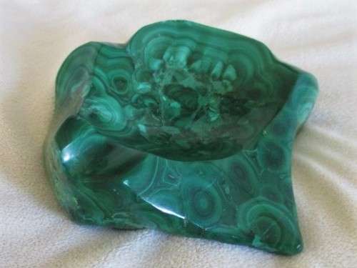 TWO BEAUTIFUL MALACHITE EGGS IN MALACHITE "NEST"