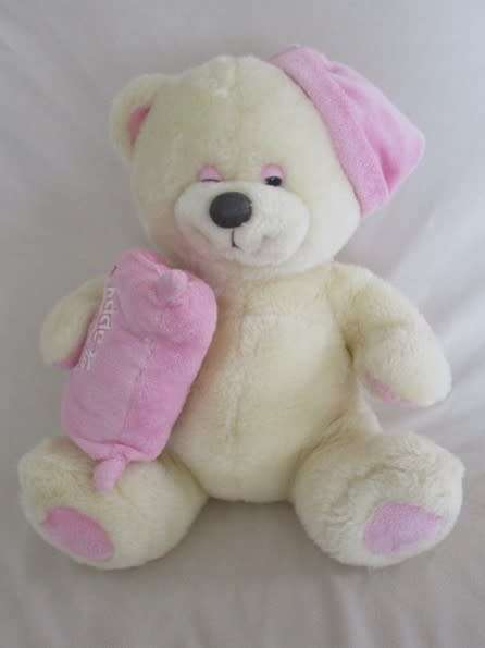 BARGAIN TIME!! A SLEEPY-EYED SOFT BEAR - 35CM TALL - SITTING