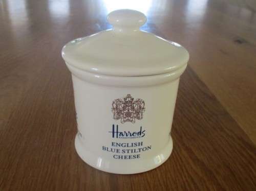 CLASSY HARRODS BLUE STILTON CHEESE LIDDED PORCELAIN JAR