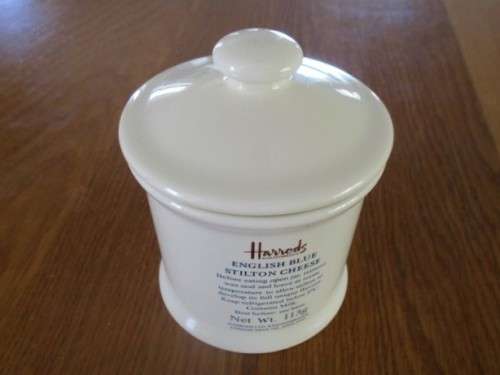 CLASSY HARRODS BLUE STILTON CHEESE LIDDED PORCELAIN JAR