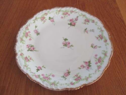 Vintage Limoges Bouganeuf plate with pretty pink roses