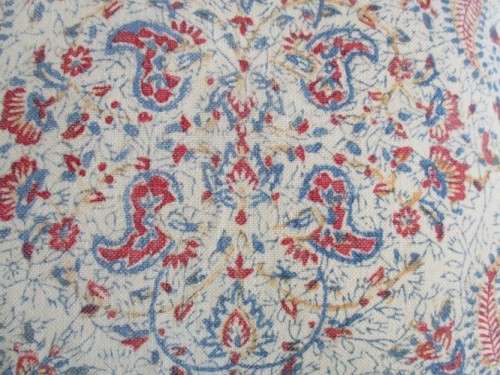 THREE VINTAGE HAND BLOCKED PRINTED (NATURAL DYED) PERSIAN GHALAMKAR CUSHIONS WITH TASSELS