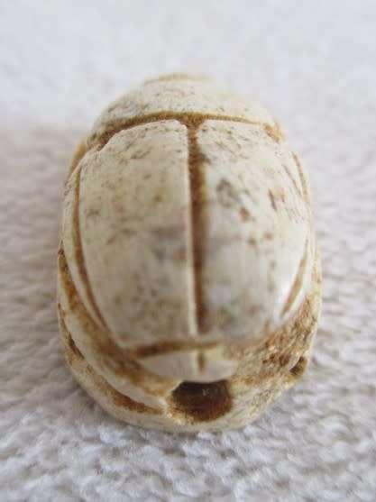 A VINTAGE/ANCIENT? HAND CARVED STONE SCARAB AMULET - REPRESENTATION OF EGYPTIAN GOD KHEPRI
