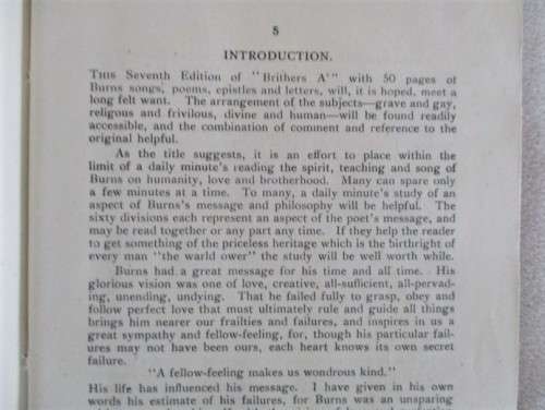 1945 HARD COVER - BRITHERS A` - A MINUTE A DAY WITH BURNS - BY PETER ESSLEMONT