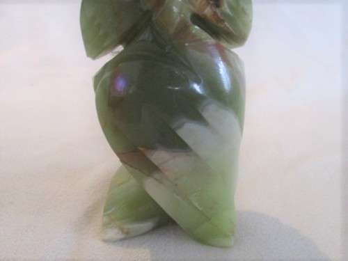 LARGE OWL CARVED OUT OF SEMI-PRECIOUS STONE