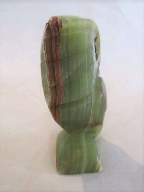 LARGE OWL CARVED OUT OF SEMI-PRECIOUS STONE