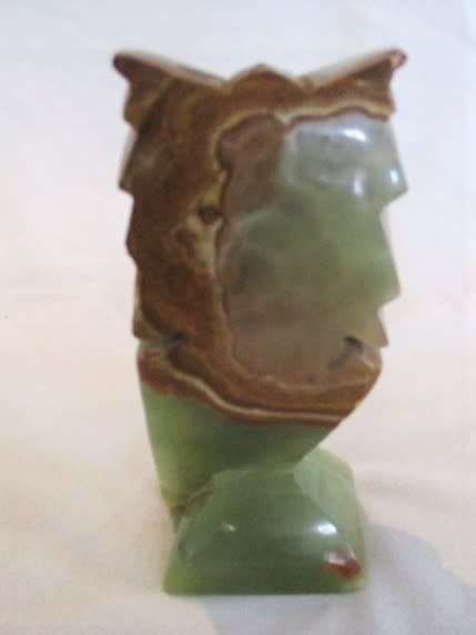 LARGE OWL CARVED OUT OF SEMI-PRECIOUS STONE
