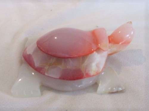 LARGE TURTLE CARVED OUT OF SEMI-PRECIOUS STONE