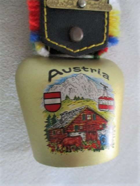 VINTAGE AUSTRIAN  BRASS COW BELL  - LOVELY TONE!