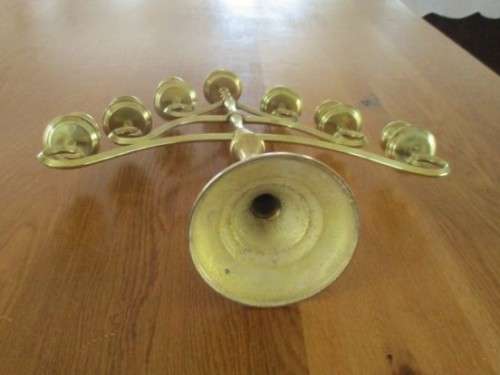 AWESOME LARGE VINTAGE SOLID BRASS CANDELABRA - SEVEN CANDLES
