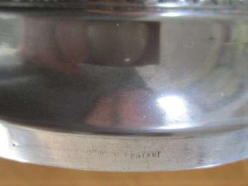 A LOVELY, ORNATE SILVER PLATED CANDLESTICK - IANTHE OF ENGLAND?.