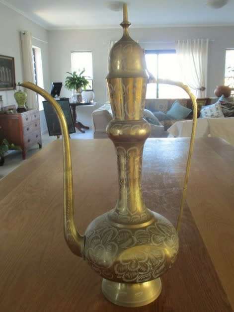 AN ENORMOUS (50CM TALL) AND VERY DECORATIVE TURKISH COFFEE POT/PITCHER - GREAT CONDITION