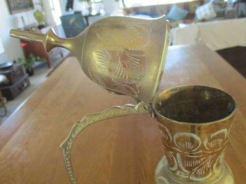AN ENORMOUS (50CM TALL) AND VERY DECORATIVE TURKISH COFFEE POT/PITCHER - GREAT CONDITION