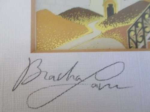 JUDAICA  - BRACHA BRYM-LAVEE PRINT - ARCHES AND WINDOWS - ORIGINALLY SIGNED AND TITLED IN PENCIL