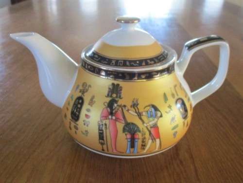 EXQUISITE FATHI MAHMOUD PATE ET EMAIL LIMOGES EGYPTIAN TEAPOT IN EXCELLENT CONDITION