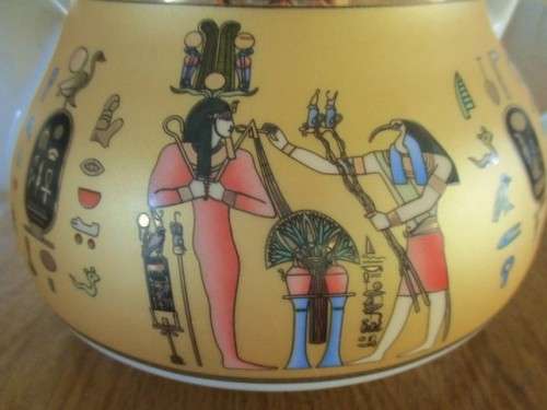 EXQUISITE FATHI MAHMOUD PATE ET EMAIL LIMOGES EGYPTIAN TEAPOT IN EXCELLENT CONDITION