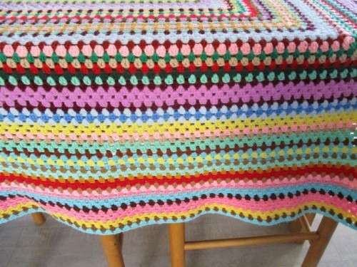 TWO REALLY LARGE VINTAGE CROCHETED BLANKETS - COMPLEMENT EACH OTHER (220CMX195CM & 290CMX180CM)