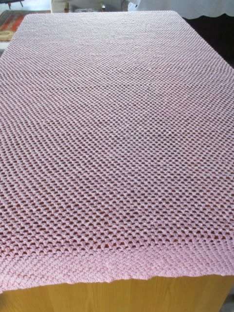 TWO REALLY LARGE VINTAGE CROCHETED BLANKETS - COMPLEMENT EACH OTHER (220CMX195CM & 290CMX180CM)