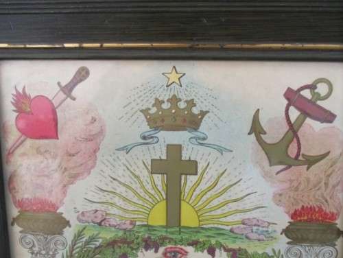 NOSTALGIC WALL DECOR WITH HISTORY - 1937 SIGNED CONFIRMATION CERTIFICATE  NEW APOSTOLIC CHURCH
