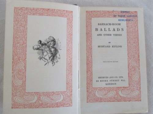 1920 - RUDYARD KIPLING - BARRACK-ROOM BALLADS  ( STILL WITH KIPLING'S "SWASTIKA" AND GANESHA EMBLEM)
