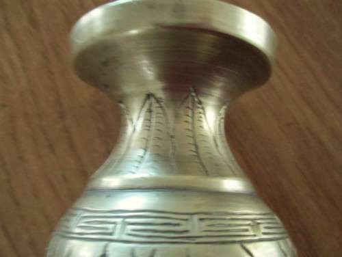 AN OLD ANTIQUE? CHINESE BRASS VASE INTRICATELY ENGRAVED WITH FIVE-CLAWED DRAGON