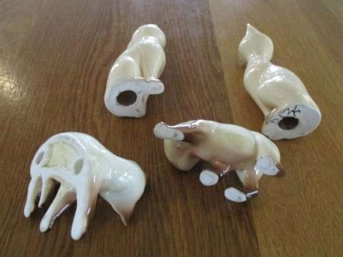 FOUR VERY CUTE PORCELAIN SIAMESE CATS
