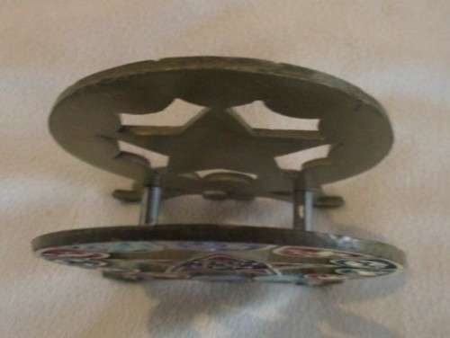 VINTAGE PAINTED BRASS NAPKIN/SERVIETTE HOLDER - BETHLEHEM
