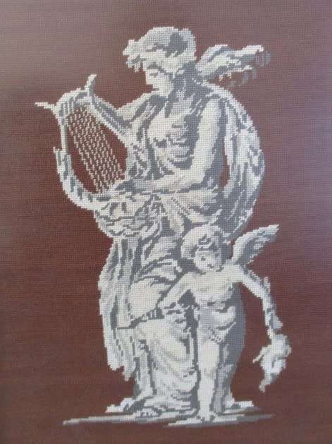 TWO CLASSIC PETIT POINT TAPESTRIES IN VINTAGE FRAMES