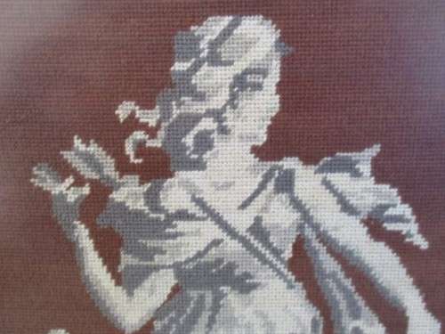 TWO CLASSIC PETIT POINT TAPESTRIES IN VINTAGE FRAMES