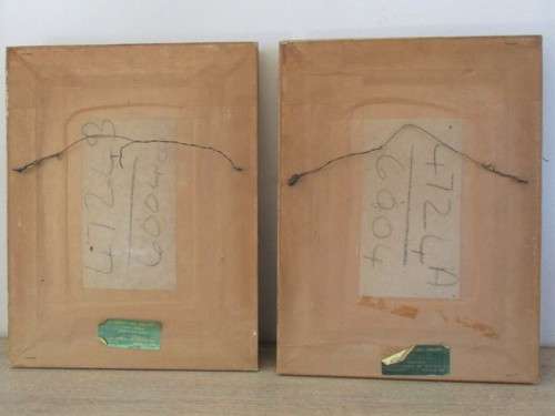 TWO CLASSIC PETIT POINT TAPESTRIES IN VINTAGE FRAMES