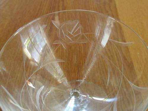 TWO PRETTY ROSE CUT GLASSES