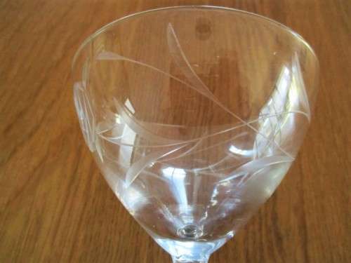 TWO PRETTY ROSE CUT GLASSES