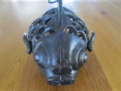 ULTRA RARE AND AWESOME!! VERY LARGE VINTAGE SOLID CAST IRON JAPANESE  KOI FISH CANDLE LANTERN