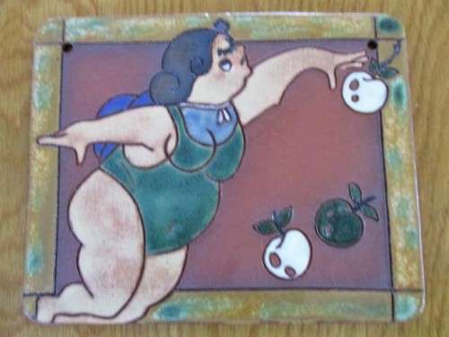 CERAMIC WALL ART TILES - FOUR FAT LADIES - SUCH FUN!!
