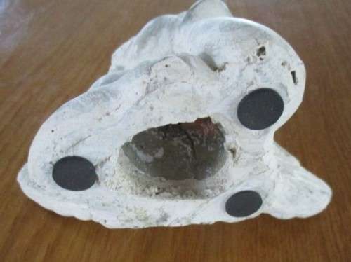 A HEAVY STONE CAST CHERUB  HEAD