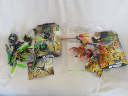TWO SETS OF LEGO BIONICLE - KETAR CREATURE OF STONE AND IKIR CREATURE OF FIRE