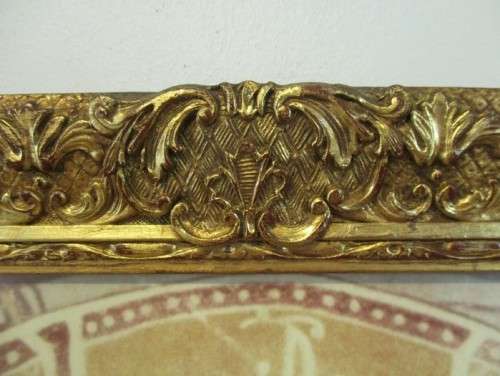 STUNNING PRINT OF 14TH CENTURY RUSSIAN ICON OF THE MANDYLION IN  AWESOME ANTIQUE ORNATE GILDED FRAME