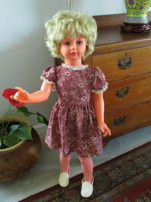 LARGE 92CM TALL VINTAGE PRIMA WALKING DOLL - CUTE OUTFIT PLUS ORIGINAL DRESS - STUNNING CONDITION!!