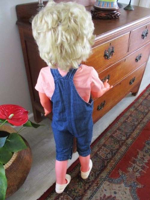 LARGE 92CM TALL VINTAGE PRIMA WALKING DOLL - CUTE OUTFIT PLUS ORIGINAL DRESS - STUNNING CONDITION!!